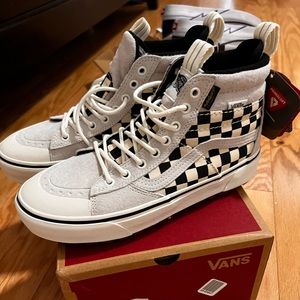 VANS- high tops- black and white checkered- women’s size 8